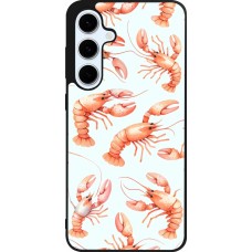 Coque Samsung Galaxy S24 FE - Silicone rigide noir Pattern de homards pastels