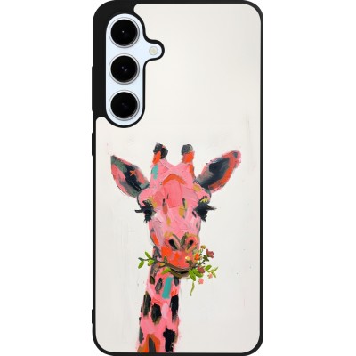 Coque Samsung Galaxy S24 FE - Silicone rigide noir Pink Girafe Paint