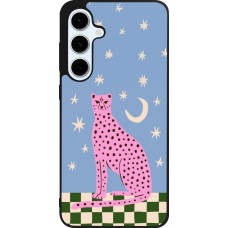 Coque Samsung Galaxy S24 FE - Silicone rigide noir Pink leopard with stars 2026