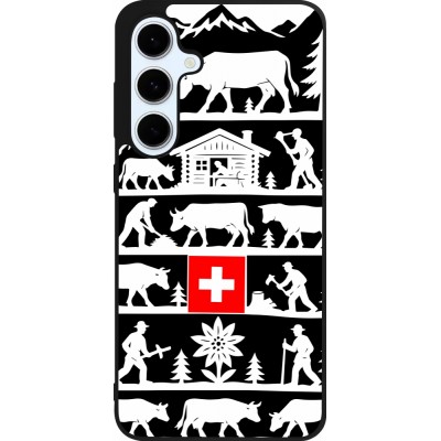 Coque Samsung Galaxy S24 FE - Silicone rigide noir Poya Suisse 1 noir