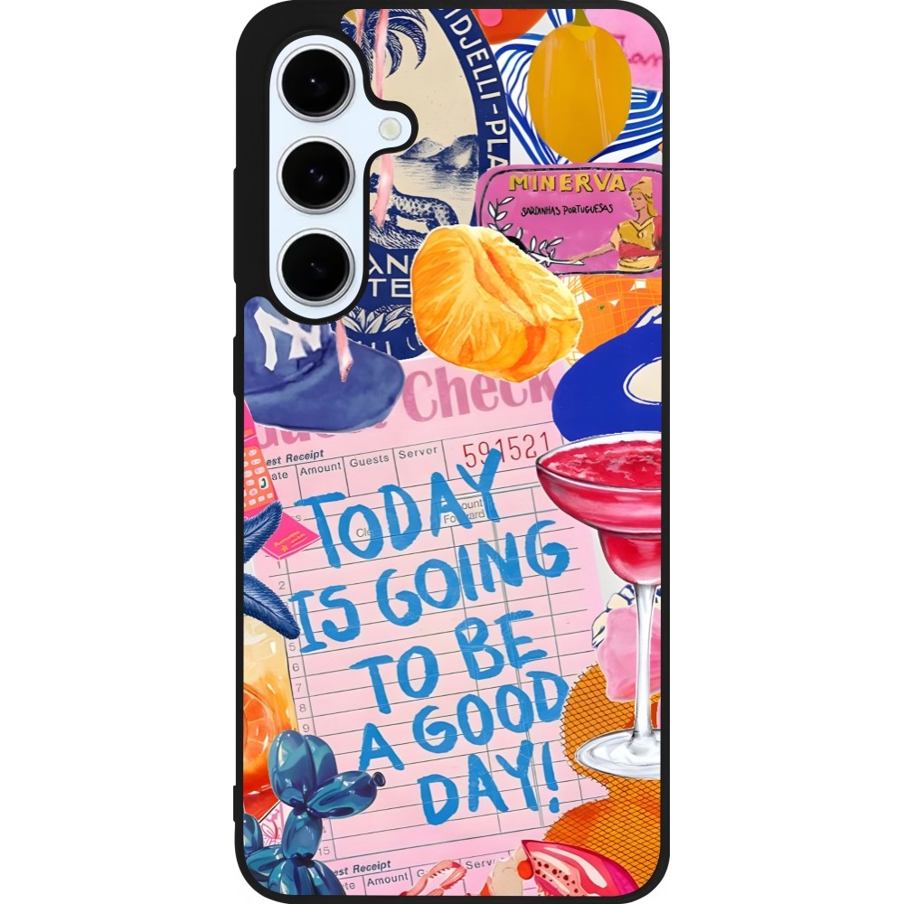Samsung Galaxy S24 FE Case Hülle - Silikon schwarz Preppy Today is Going to be a good day