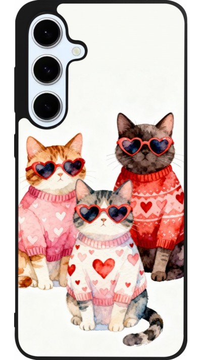 Samsung Galaxy S24 FE Case Hülle - Silikon schwarz Saint Valentines Day 26 Cat Love