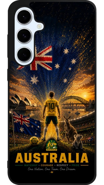 Samsung Galaxy S24 FE Case Hülle - Silikon schwarz Fussball Australien splash 2026