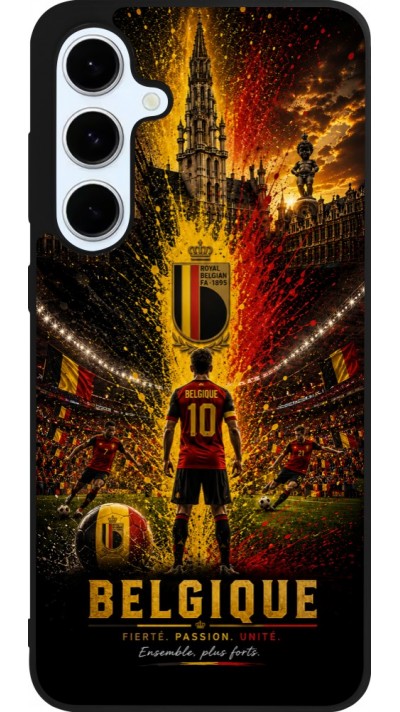 Samsung Galaxy S24 FE Case Hülle - Silikon schwarz Fussball Belgien splash 2026