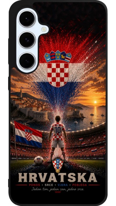 Samsung Galaxy S24 FE Case Hülle - Silikon schwarz Fussball Kroatien splash 2026