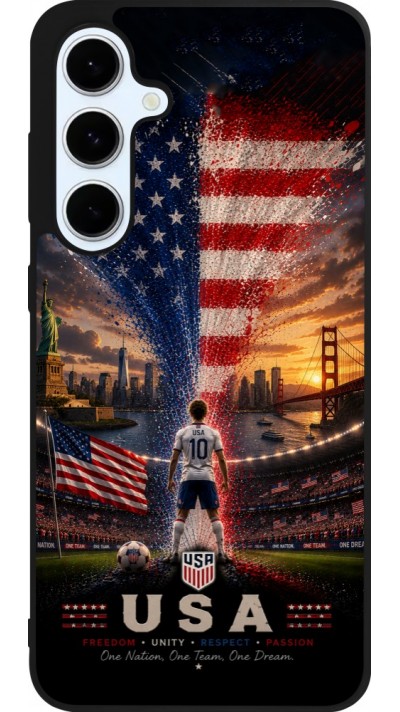 Samsung Galaxy S24 FE Case Hülle - Silikon schwarz Fussball Vereinigten Staaten splash 2026