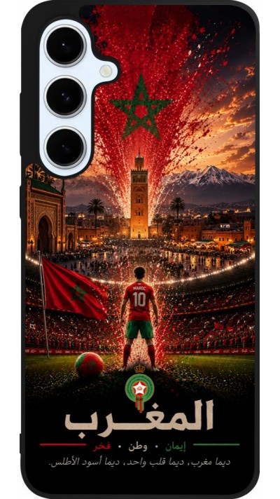 Samsung Galaxy S24 FE Case Hülle - Silikon schwarz Fussball Marokko splash 2026