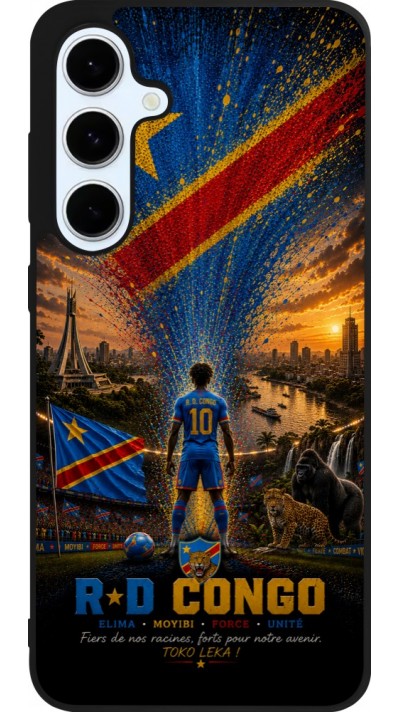Samsung Galaxy S24 FE Case Hülle - Silikon schwarz Fussball Demokratische Republik Kongo splash 2026