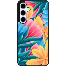 Coque Samsung Galaxy S24 FE - Silicone rigide noir Spring 23 colorful flowers
