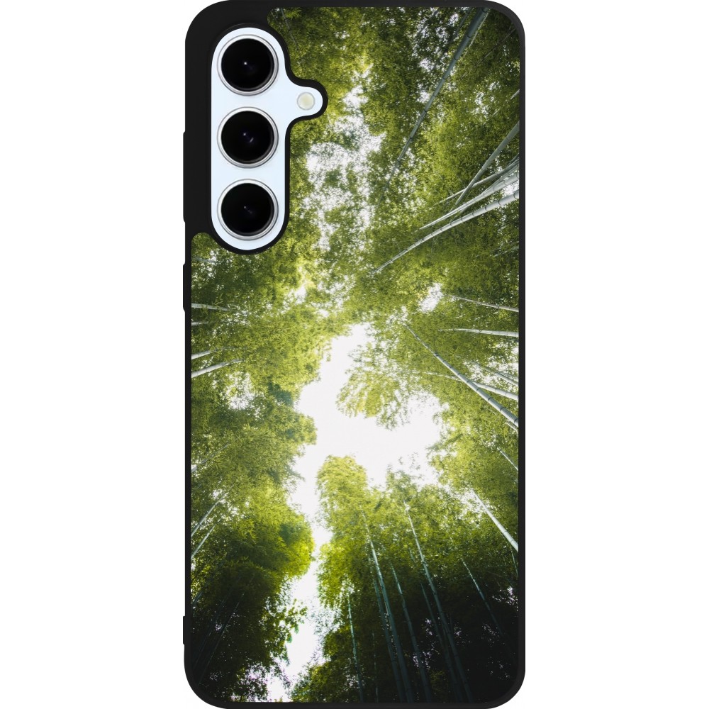 Coque Samsung Galaxy S24 FE - Silicone rigide noir Spring 23 forest blue sky