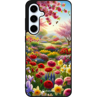 Samsung Galaxy S24 FE Case Hülle - Silikon schwarz Frühling 25 Strauß Frühling