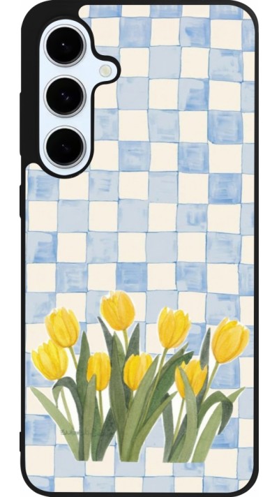 Samsung Galaxy S24 FE Case Hülle - Silikon schwarz Blue vichy tulips Spring 2026