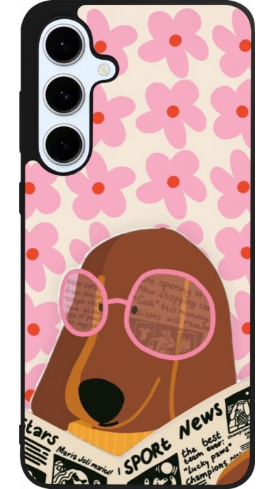 Samsung Galaxy S24 FE Case Hülle - Silikon schwarz Dog with newspaper Spring 2026