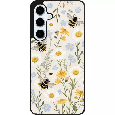 Coque Samsung Galaxy S24 FE - Silicone rigide noir Pattern bees Spring 2026