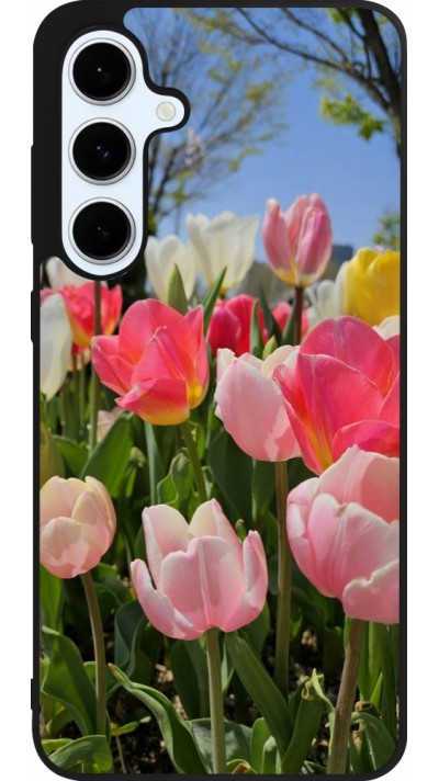 Samsung Galaxy S24 FE Case Hülle - Silikon schwarz Tulips Spring 2026