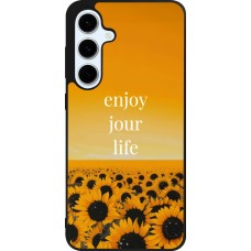 Coque Samsung Galaxy S24 FE - Silicone rigide noir Summer 2025 Enjoy your life