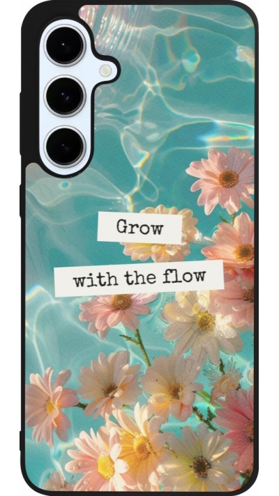 Coque Samsung Galaxy S24 FE - Silicone rigide noir Summer 2025 Grow with the flow