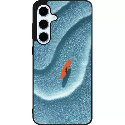 Coque Samsung Galaxy S24 FE - Silicone rigide noir Orange surf Summer 2026