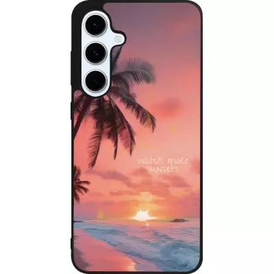 Coque Samsung Galaxy S24 FE - Silicone rigide noir Watch more sunsets Summer 2026