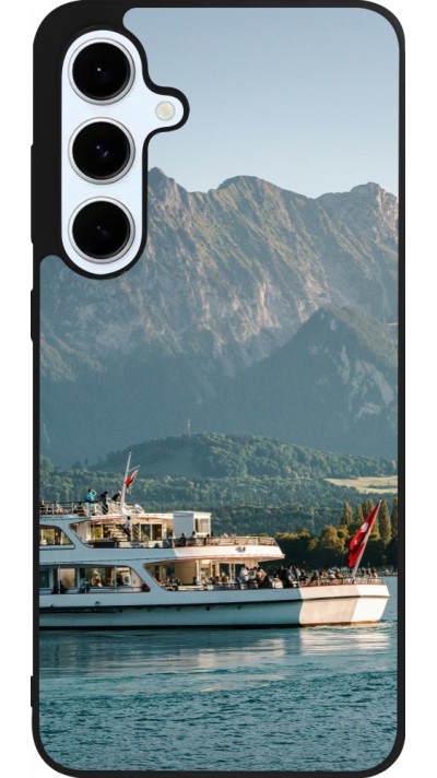 Samsung Galaxy S24 FE Case Hülle - Silikon schwarz  Nationalfeiertag Schweiz Bateau Leman