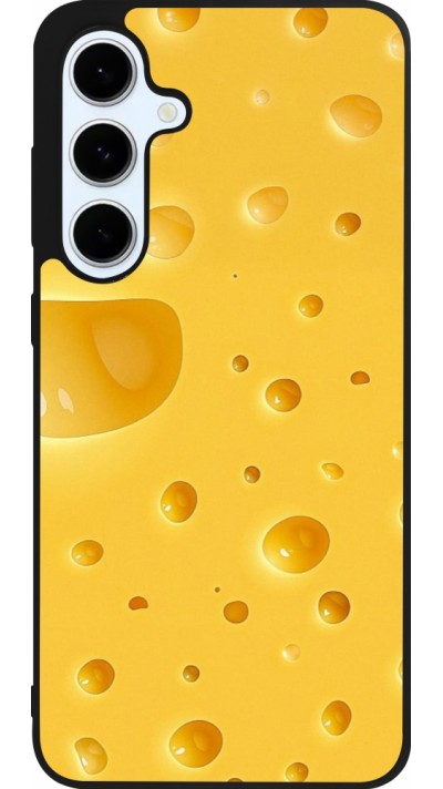 Samsung Galaxy S24 FE Case Hülle - Silikon schwarz  Nationalfeiertag Schweiz Cheese