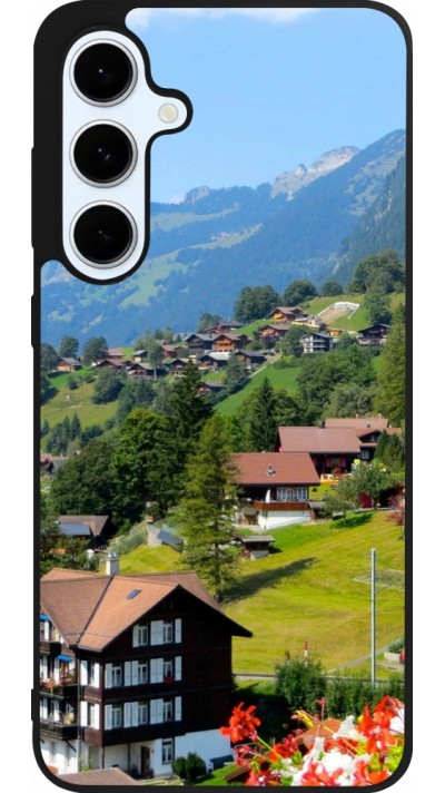 Samsung Galaxy S24 FE Case Hülle - Silikon schwarz  Nationalfeiertag Schweiz Landschaft