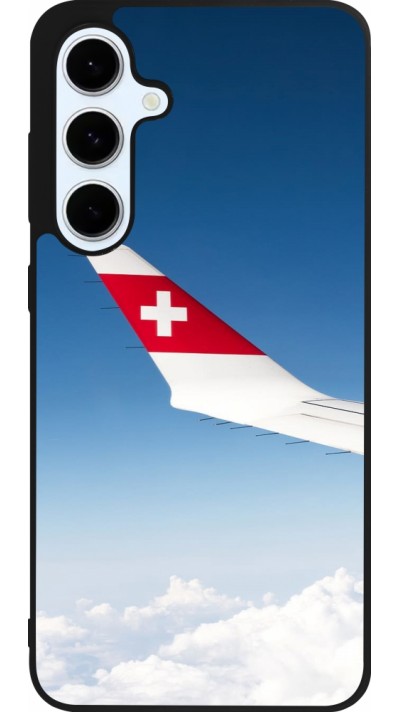 Samsung Galaxy S24 FE Case Hülle - Silikon schwarz  Schweizer Nationalfeiertag Sky Swiss Flag