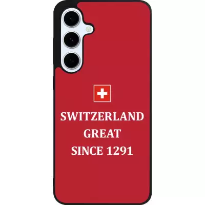 Coque Samsung Galaxy S24 FE - Silicone rigide noir Switzerland Great Since 1291