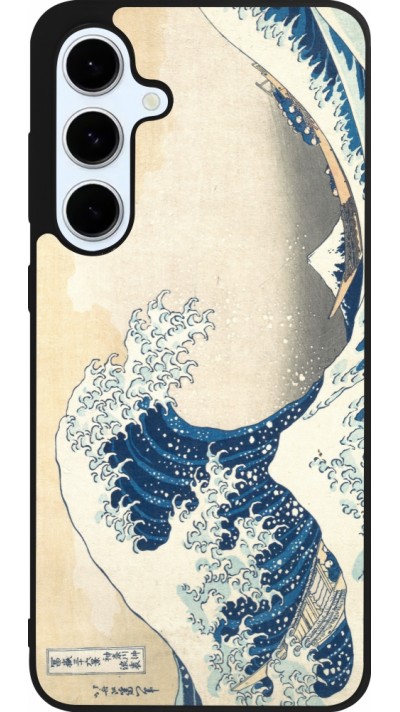 Coque Samsung Galaxy S24 FE - Silicone rigide noir Tableau art - La Grande Vague de Kanagawa - Hokusai