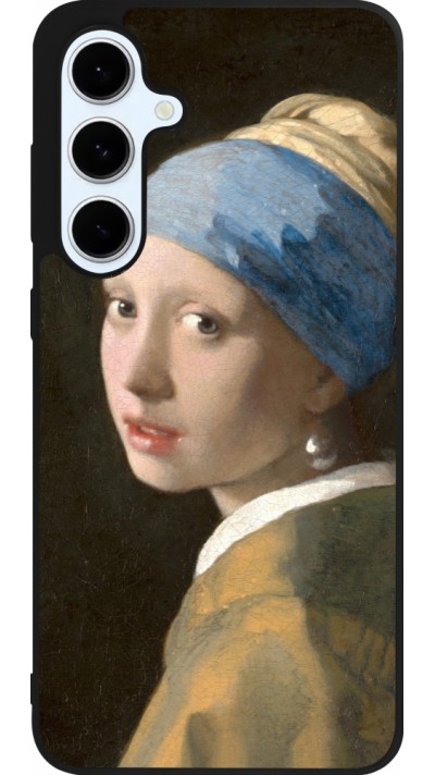 Coque Samsung Galaxy S24 FE - Silicone rigide noir Tableau art - La Jeune fille à la perle - Johannes Vermeer