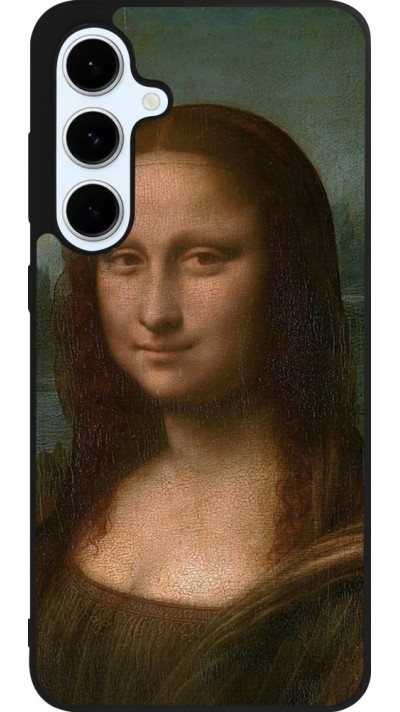 Coque Samsung Galaxy S24 FE - Silicone rigide noir Tableau art - La Joconde - Léonard de Vinci