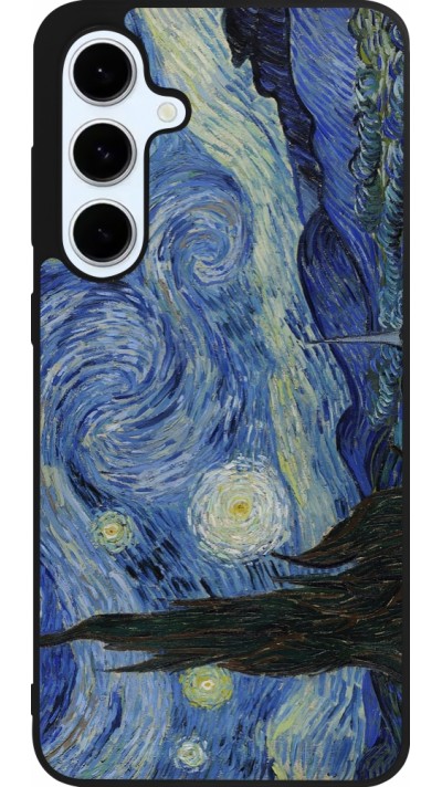 Coque Samsung Galaxy S24 FE - Silicone rigide noir Tableau art - La Nuit étoilée - Van Gogh