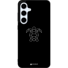 Coque Samsung Galaxy S24 FE - Silicone rigide noir Turtles lines on black