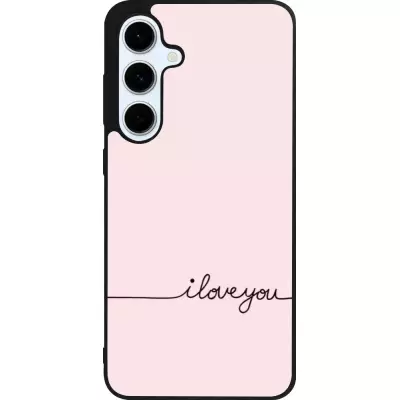 Coque Samsung Galaxy S24 FE - Silicone rigide noir Valentine 2023 i love you writing