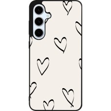 Coque Samsung Galaxy S24 FE - Silicone rigide noir Valentine 2023 minimalist hearts