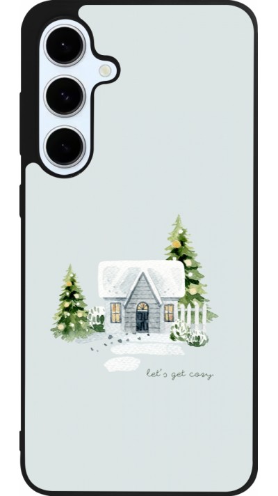 Coque Samsung Galaxy S24 FE - Silicone rigide noir Winter 25 Cosy House