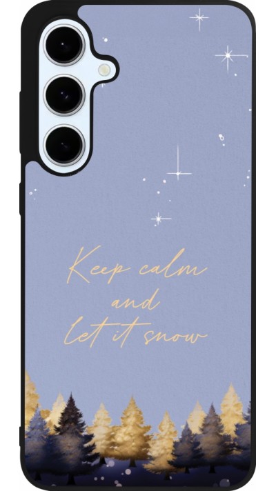 Coque Samsung Galaxy S24 FE - Silicone rigide noir Winter 25 Winter illustration of trees