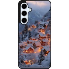 Samsung Galaxy S24 FE Case Hülle - Silikon schwarz Winter 25 Winter snowy village