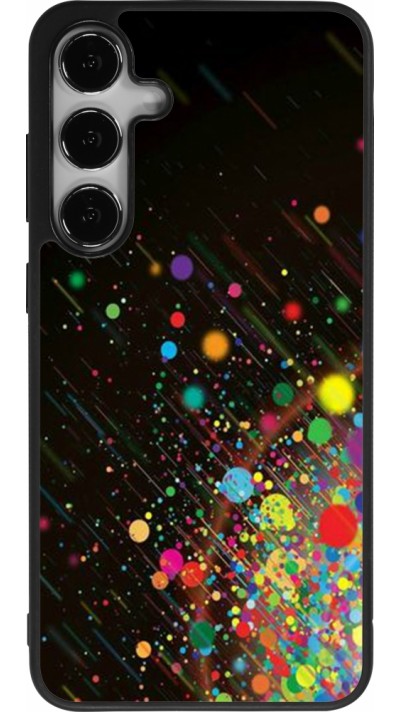 Coque Samsung Galaxy S24+ - Silicone rigide noir Abstract Bubble Lines