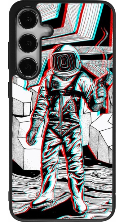 Coque Samsung Galaxy S24+ - Silicone rigide noir Anaglyph Astronaut