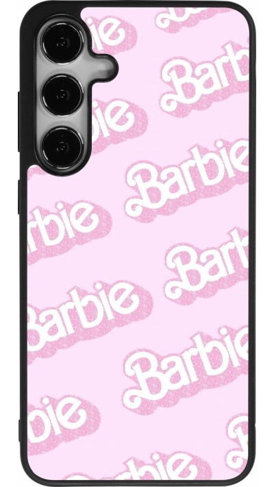 Coque Samsung Galaxy S24+ - Silicone rigide noir Barbie light pink pattern