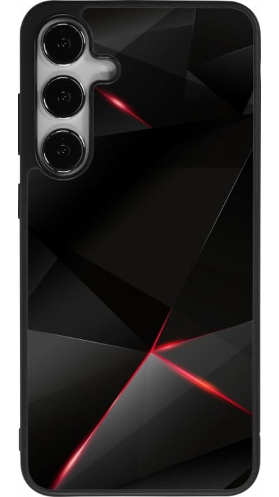 Coque Samsung Galaxy S24+ - Silicone rigide noir Black Red Lines