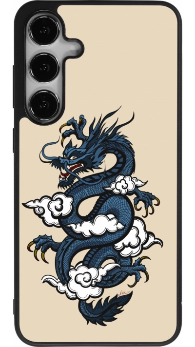 Coque Samsung Galaxy S24+ - Silicone rigide noir Blue Dragon Tattoo