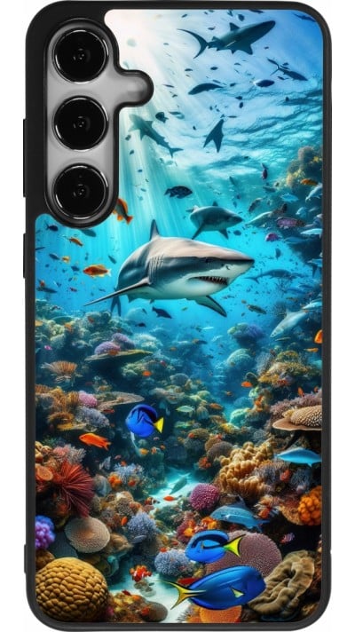 Samsung Galaxy S24+ Case Hülle - Silikon schwarz Bora Bora Meer und Wunder