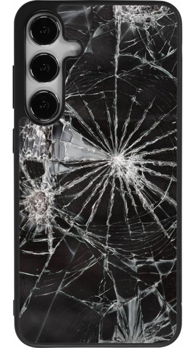 Coque Samsung Galaxy S24+ - Silicone rigide noir Broken Screen