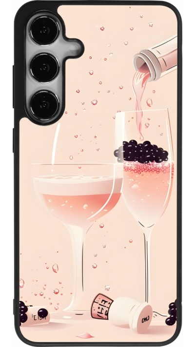 Samsung Galaxy S24+ Case Hülle - Silikon schwarz Champagne Pouring Pink