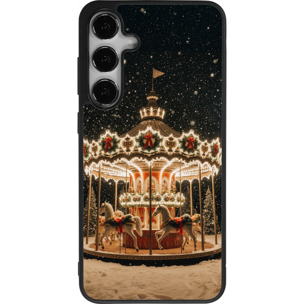 Coque Samsung Galaxy S24+ - Silicone rigide noir Christmas 25 Carousel