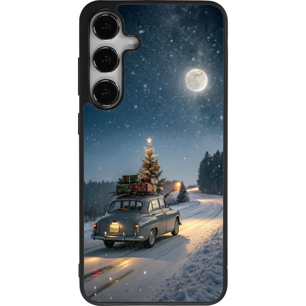 Coque Samsung Galaxy S24+ - Silicone rigide noir Christmas 25 Car with Tree Xmas