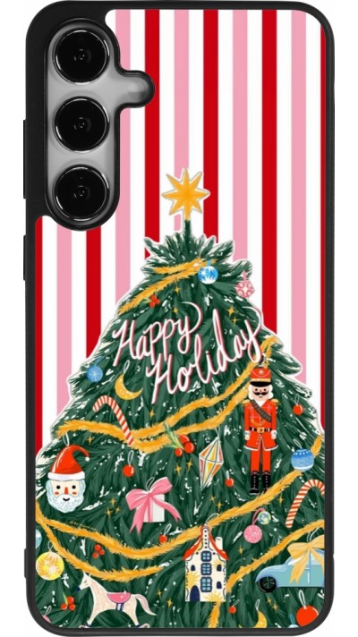Coque Samsung Galaxy S24+ - Silicone rigide noir Christmas 25 Happy Holiday