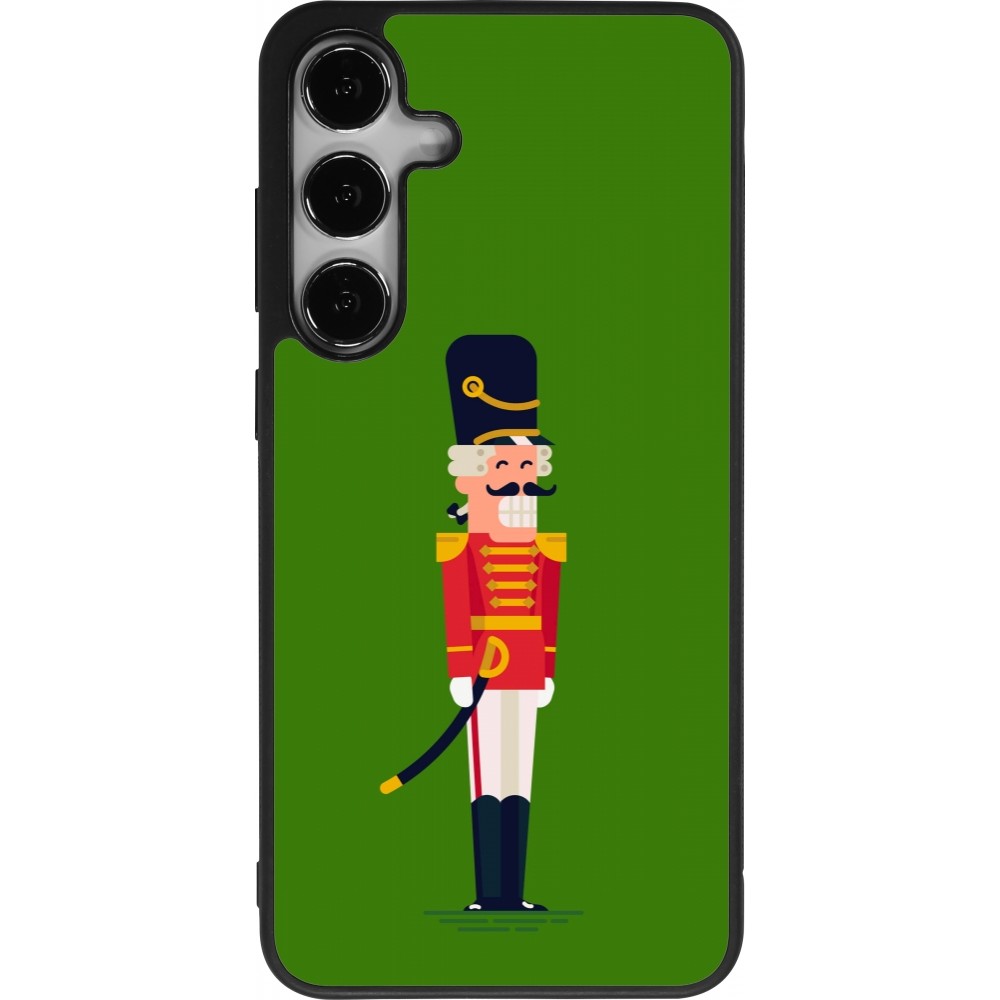 Coque Samsung Galaxy S24+ - Silicone rigide noir Christmas 25 Nutcracker Green